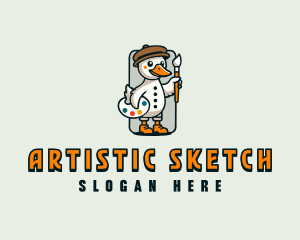 Duck Painter Artist logo design