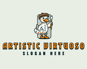 Duck Painter Artist logo design