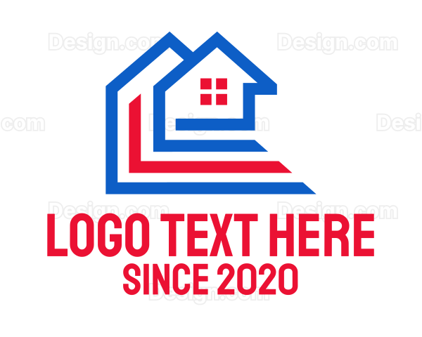 Patriotic House Structure Logo