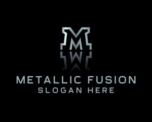 Metallic Reflection Business Letter M logo design
