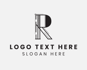 Angle - Geometric Modern Construction Letter R logo design