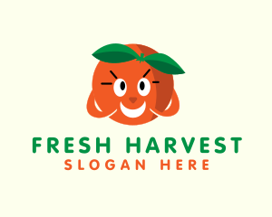 Happy Orange Fruit logo design