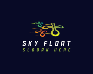 Quadcopter Drone Tech logo design