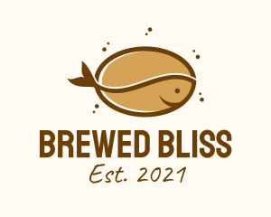 Coffee Bean Fish  logo design