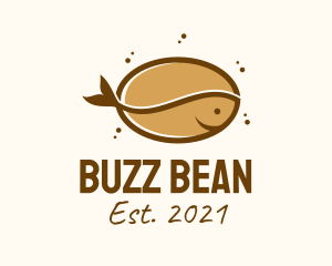 Coffee Bean Fish  logo design