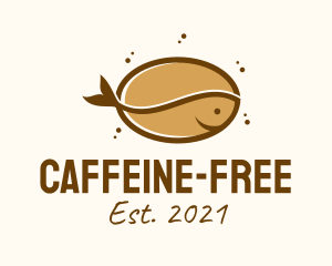 Coffee Bean Fish  logo design