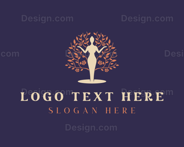 Woman Floral Tree Logo