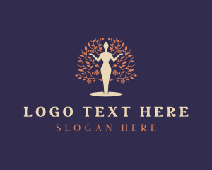 Woman Floral Tree logo