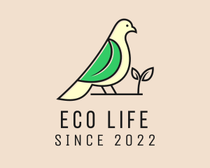 Eco Friendly Pigeon Bird  logo design