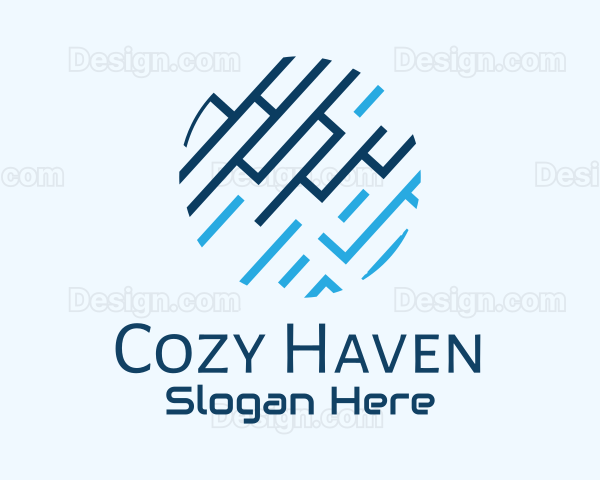 Blue Digital Maze Logo