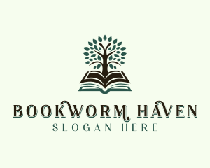 Book Tree Library logo design