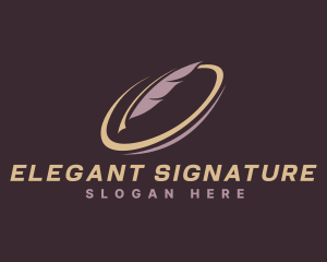 Quill Feather Writing Pen logo design