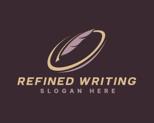 Quill Feather Writing Pen logo design