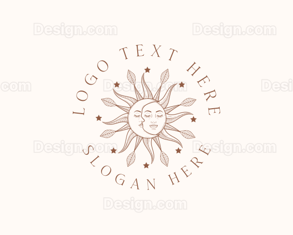 Magic Sun Moon Face Logo