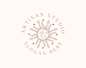 Magic Sun Moon Face logo design