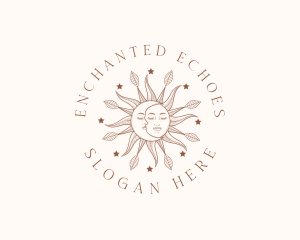 Magic Sun Moon Face logo design