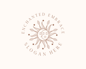 Magic Sun Moon Face logo design