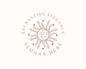 Magic Sun Moon Face logo design