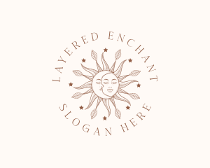 Magic Sun Moon Face logo design