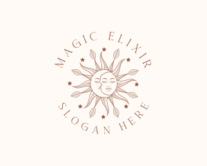 Magic Sun Moon Face logo design