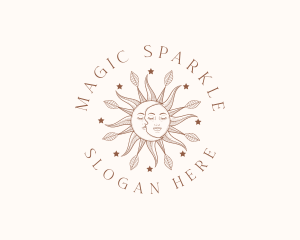 Magic Sun Moon Face logo design