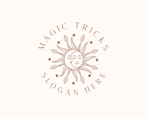 Magic Sun Moon Face logo design