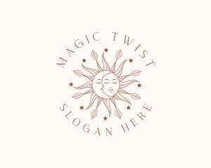 Magic Sun Moon Face logo design