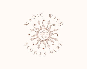 Magic Sun Moon Face logo design