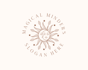 Magic Sun Moon Face logo design