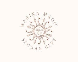 Magic Sun Moon Face logo design