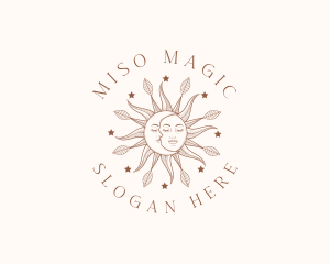 Magic Sun Moon Face logo design