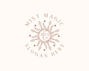 Magic Sun Moon Face logo design