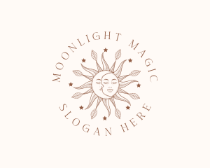 Magic Sun Moon Face logo design