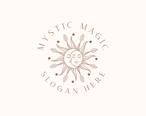 Magic Sun Moon Face logo design