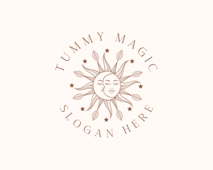 Magic Sun Moon Face logo design