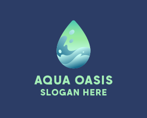 Water Droplet Wave logo design