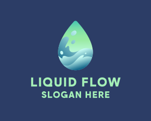 Water Droplet Wave logo design