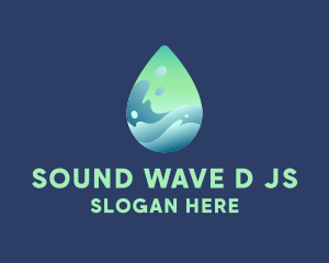 Water Droplet Wave logo design