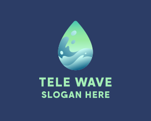 Water Droplet Wave logo design