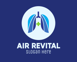 Blue Breathing Lungs logo design