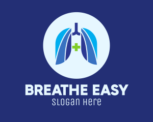 Blue Breathing Lungs logo design