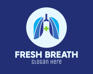 Blue Breathing Lungs logo design