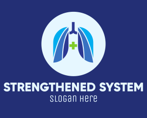 Blue Breathing Lungs logo design