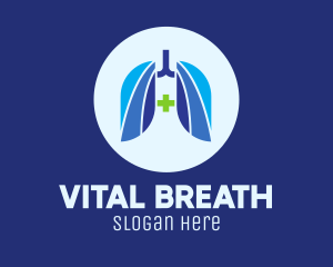 Blue Breathing Lungs logo design