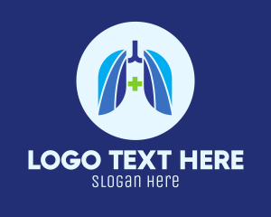 Oxygen - Blue Breathing Lungs logo design