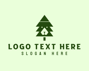 Green Pine Tree Bear Logo