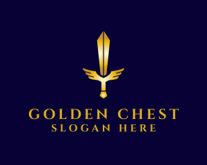 Golden Wing Sword logo design