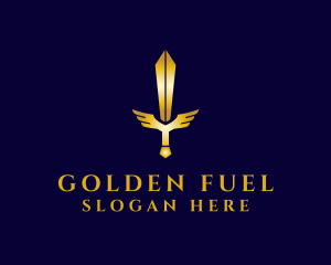 Golden Wing Sword logo design