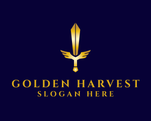 Golden Wing Sword logo design