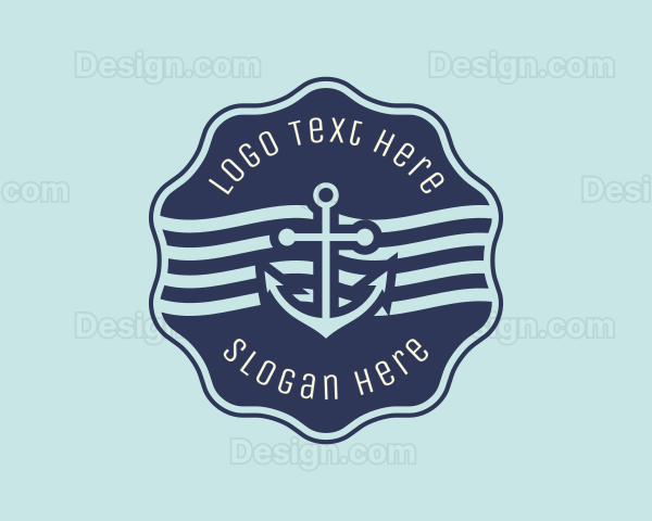 Anchor Maritime Courier Badge Logo